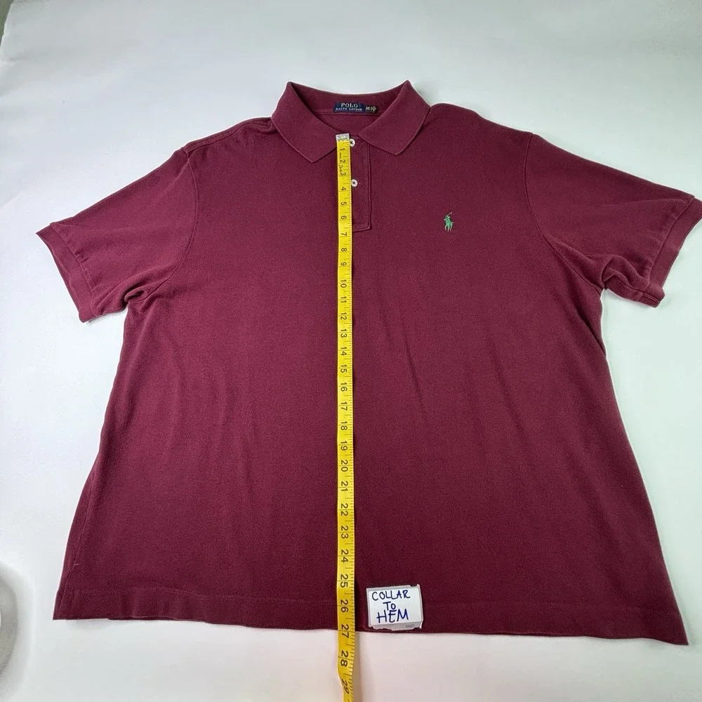 Polo‎ Ralph Lauren Polo Shirt Men's 2XB Burgundy Shirt Sleeve Pony Logo
